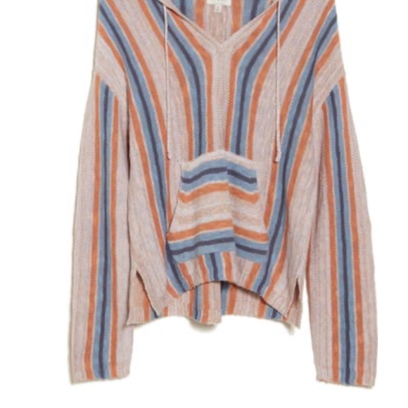 Sale 🎈NEW Lucky Brand Baja Beach Stripe Pullover Women’s Knit Hoodie - Picture 5 of 11